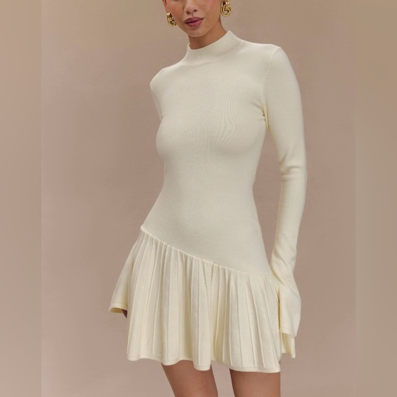 Meshki Dresses & Skirts - Meshki Blair Knit Mini Dress - Ivory